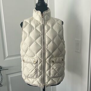 J Crew - Cream and Gold puffer vest